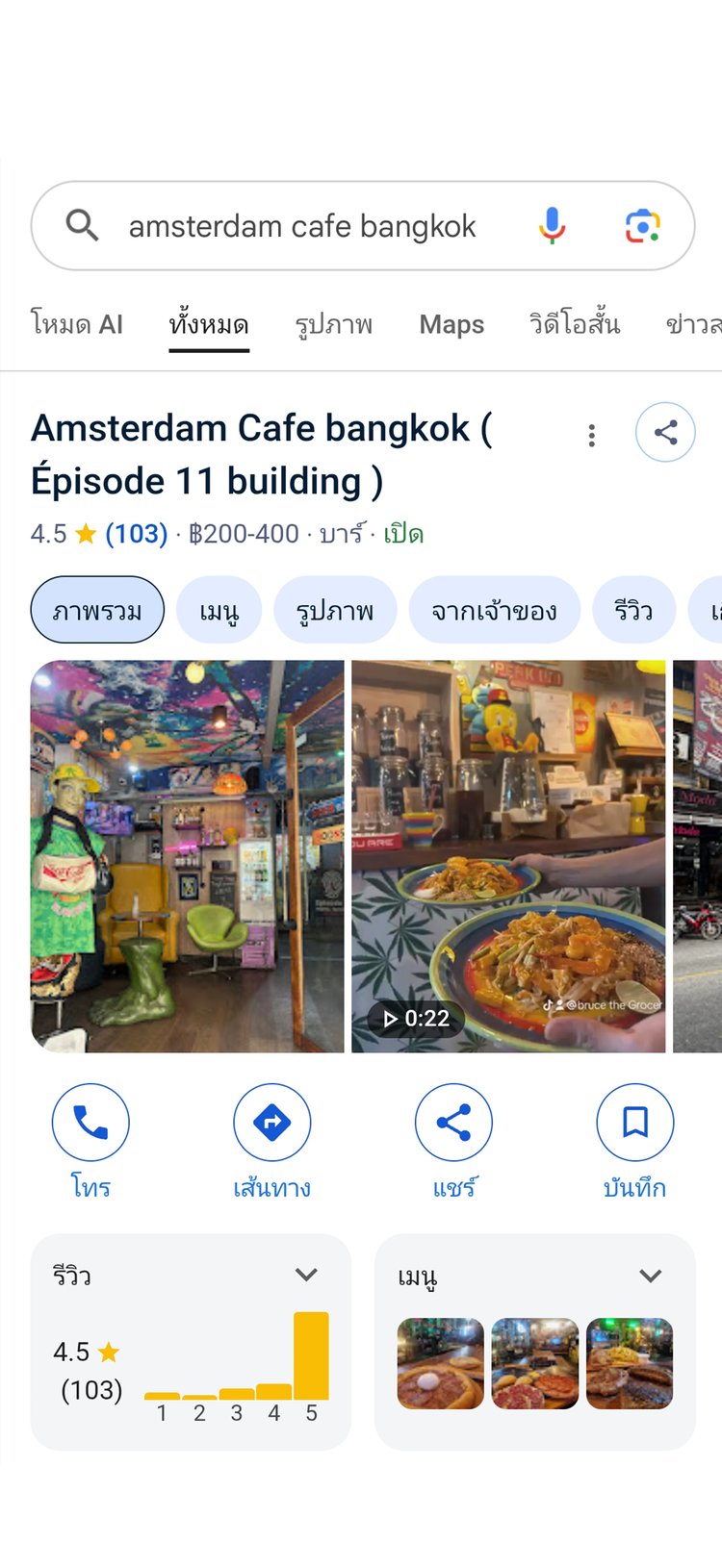 Cafe Amsterdam on Google