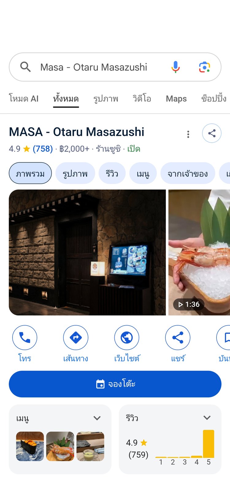 Otaru Masazushi on Google